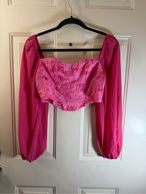 DC Wonder Woman Pink Comic Corset Crop Top Women’s Size Small 0097